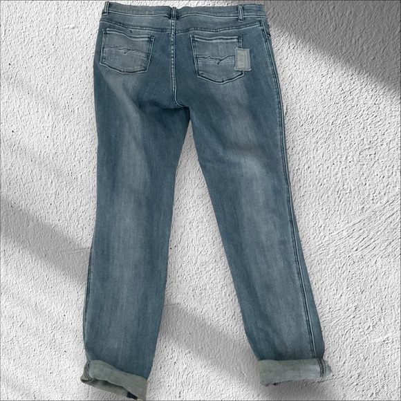 SoHo New York legging Jegging Boho Denim Faded Blue Stretch Patch Jean SZ 12 - Picture 4 of 7